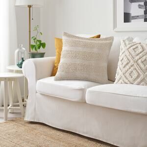 IKEA Golstarr Boho Textured Cushion Pillow Cover Natural Cream Set of 2